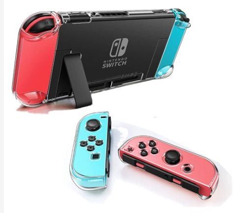 Transparent Case for Nintendo Switch OLED, Clear Dockable Shell Compatible  with Switch OLED and Joycon Controller, Comfort Grip Case with