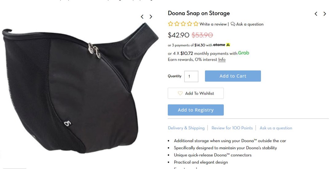 Doona snap on top storage review