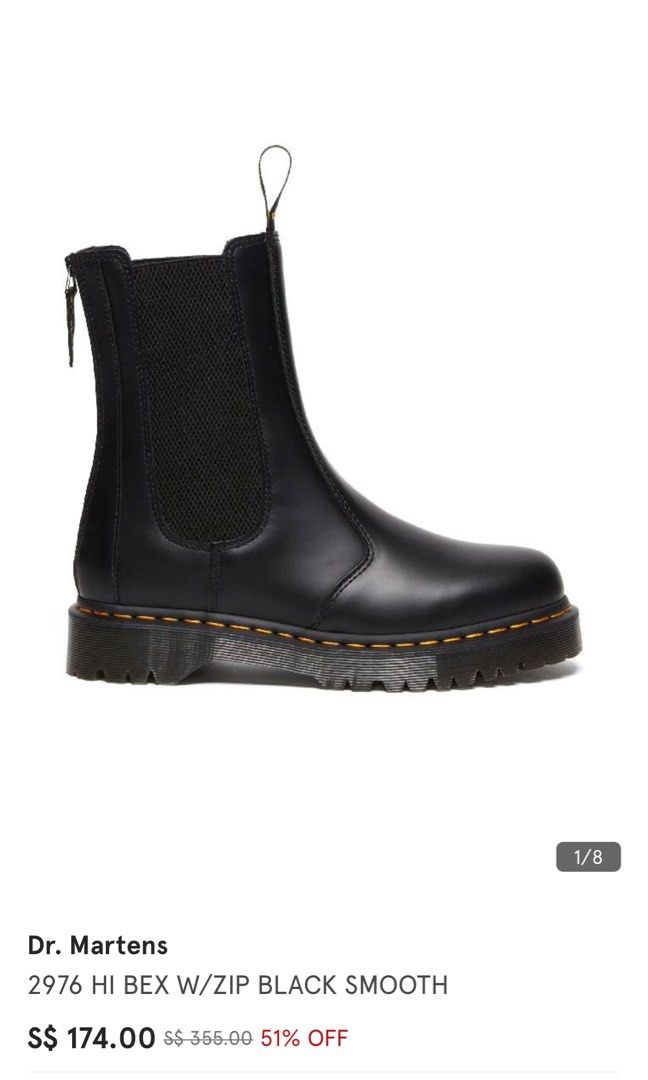 Dr.Martens 2976 Hi Bex w/zip サイドゴア 2976 Hi Bex Zip Boots in Black | Dr. Martens