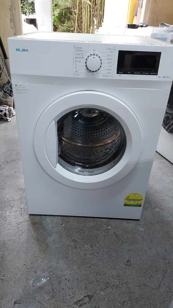 Elba 7Kg Tumble Air Vented Dryer EBD 751 V, TV & Home Appliances