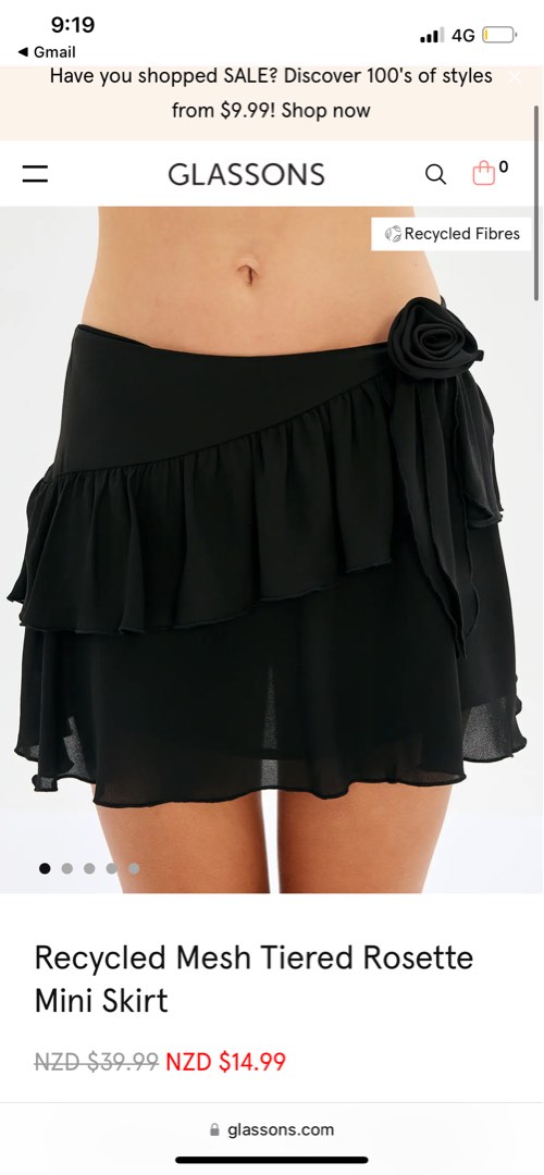 GLASSONS ROSETTE FRILL MINI SKIRT, Women's Fashion, Bottoms, Skirts on