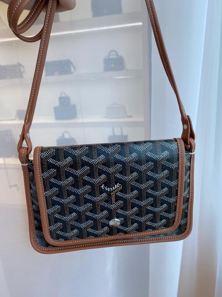 Goyard Plumet Pouch Sky Blue in Canvas/Calfskin with Palladium