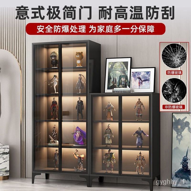 HandMade Display Light Luxury Glass Door Lego Model Toy Garage