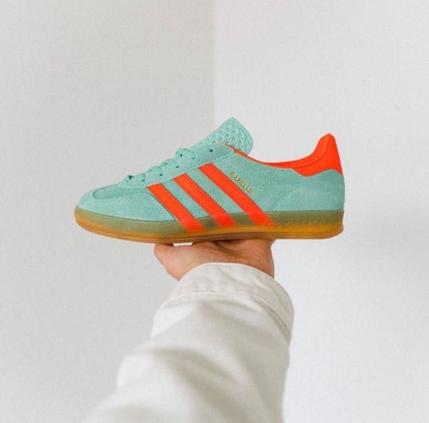 adidas gazelle silver green womens adidas Gazelle Indoor Blue/Orange JH5405