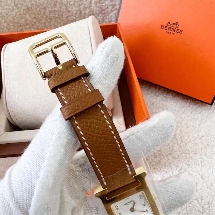 Hermès Heure H Watch Gold Epsom Calfskin Strap