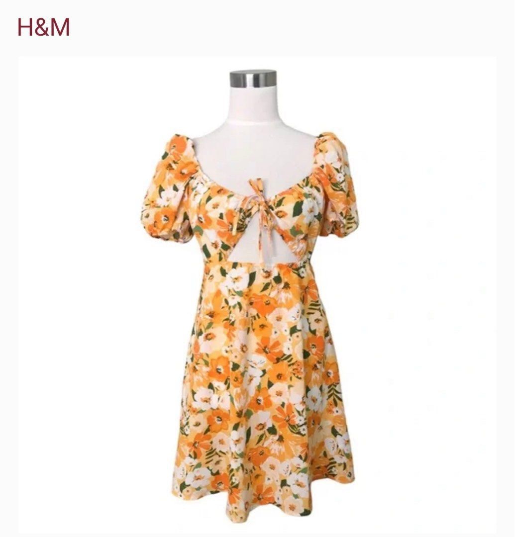 H M cut out floral dress Women s Fashion Dresses Sets Dresses