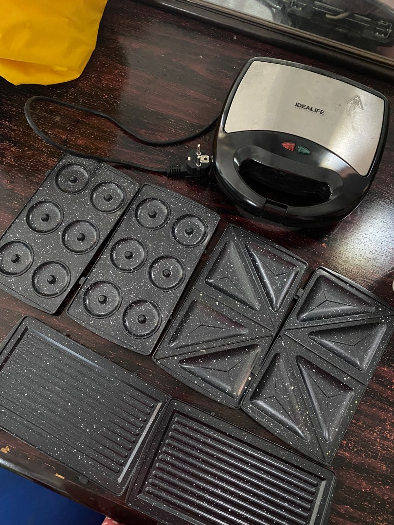 Idealife sandwich/donut/waffle/grill maker, Kitchen & Appliances di