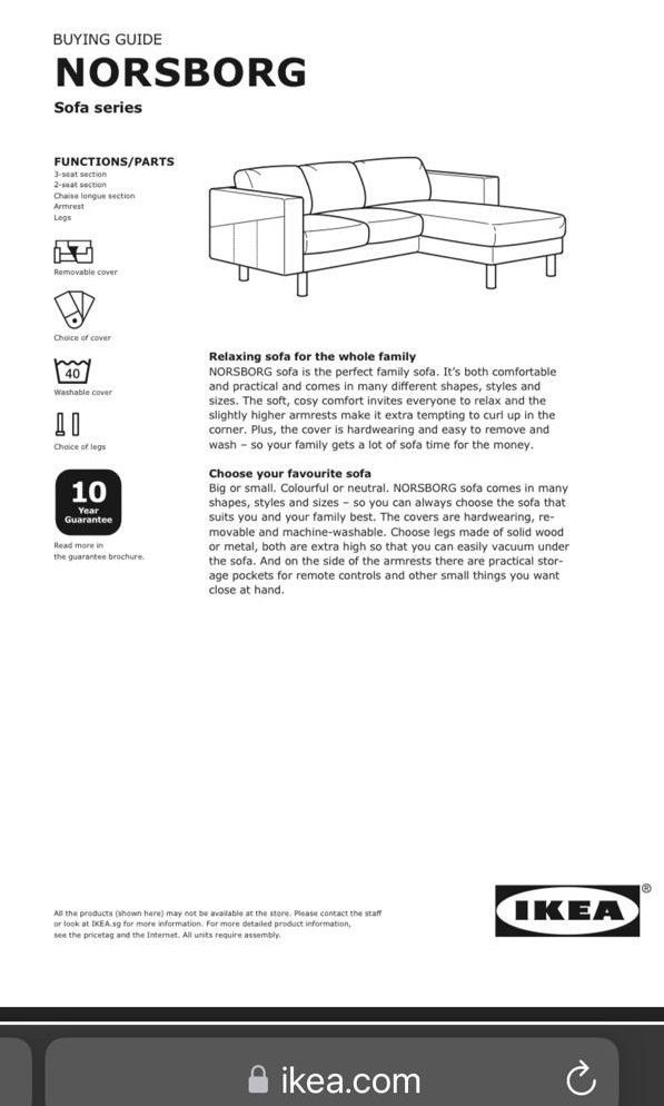 IKEA 3 seat sofa, Furniture & Home Living, Furniture, Sofas on