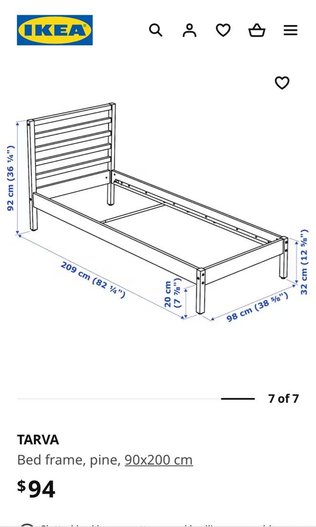 IKEA wooden bed frame, Furniture & Home Living, Furniture, Bed Frames & Mattresses on Carousell