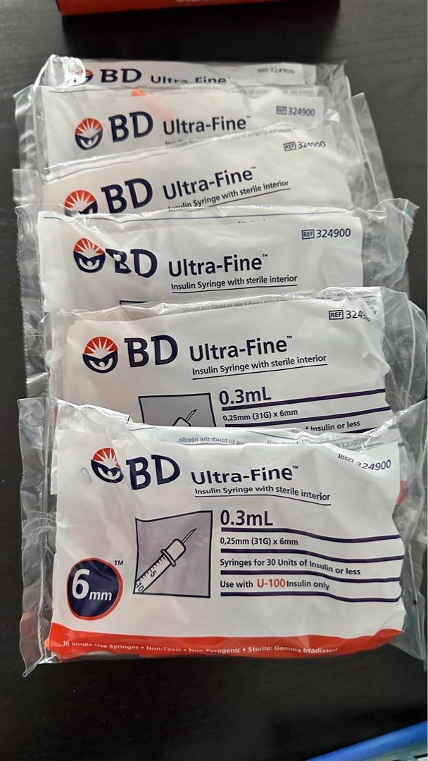 Insulin Syringes - 0.3 mL, 6 mm, Health & Nutrition, Medical Supplies ...