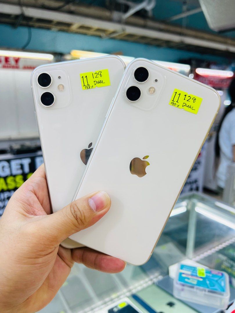 iPhone 11 128GB 90-92BH Openline Dualsim 99%smooth no issues (Category: iPhone 11 Series) located in San Juan City. Submitted by saabangadgetshop (Listing ID 1228537620, Image 1). Description: "PTPA ADMIN" Onhand | SLIGHTLY USED iPhone 11 White 128GB OPENLINE DUALSIM Battery Health 90-92% NO HIDDEN ISSUES NO HISTORY OF REPAIR 99%Smooth TEST TO SAWA RESET ALL YOU WANT NOT REFURBISHED AUTHENTIC PHONE ALL WORKING 🆓Freebies ✅20w adaptor w/cable ✅Cas