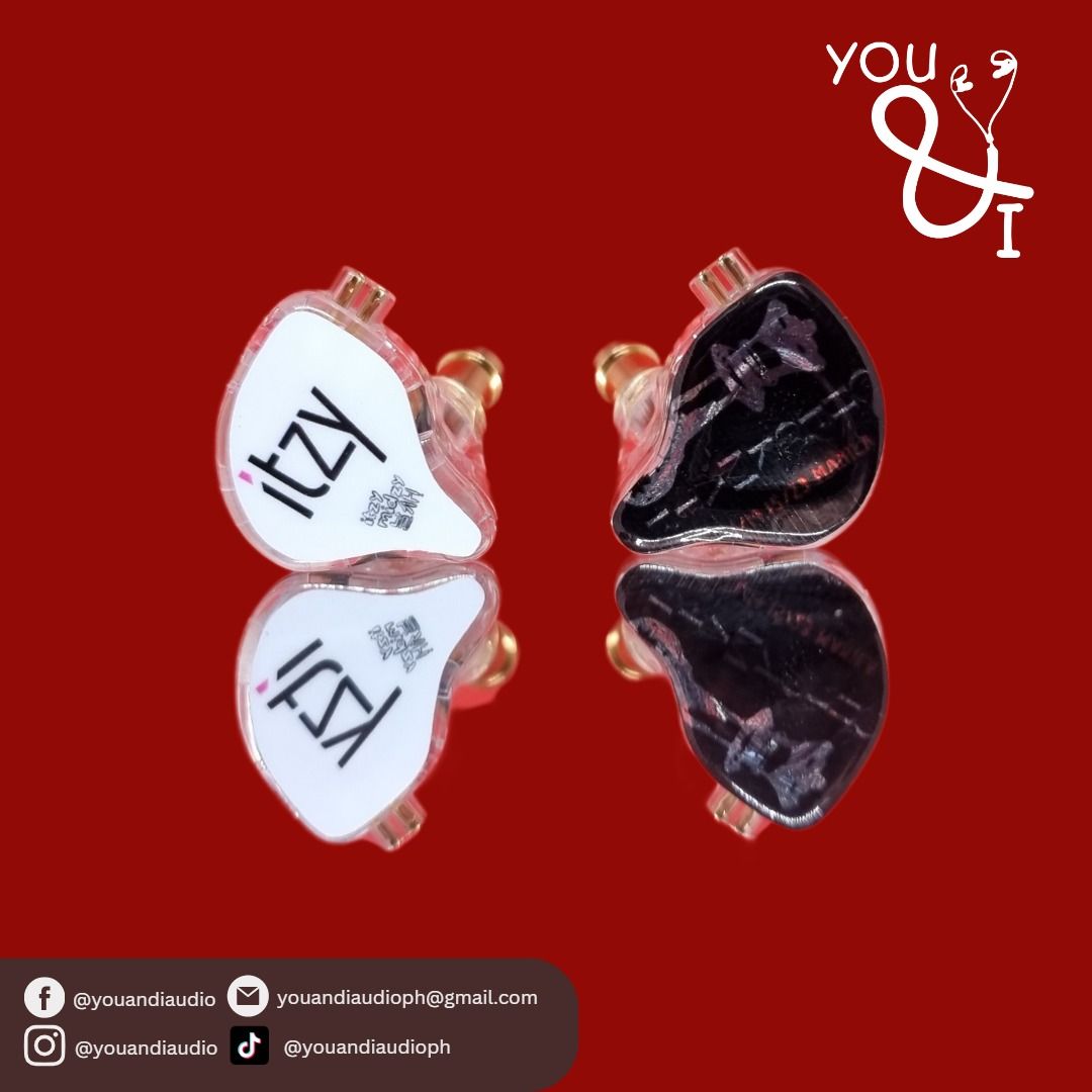 ITZY (CHECKMATE) iem (Category: Headphones & Headsets) located in Pasig City. Submitted by youandiaud58780 (Listing ID 1228545427, Image 1). Description: Upgrade your audio experience with our You and I In-Ear Earphones, featuring a unique design inspired by popular Kpop artists and groups. These earphones are crafted to mimic their on-stage monitor design for a stylish and authentic look. The earphones feature a dual magnetic dynamic driver insi