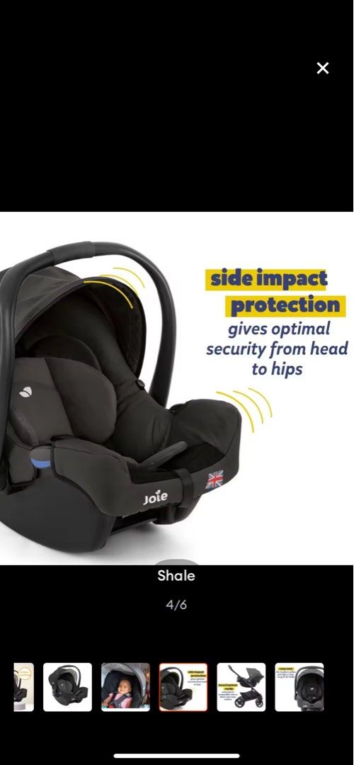 Joie Gemm Infant Car Seat (Category: Car Seats) located in Taguig. Submitted by decluttermeph (Listing ID 1228546320, Image 3). Description: Used once or twice Good as new My baby prefers to be carried when traveling Rfs: declutter Nakastuck lang sa bahay sayang.