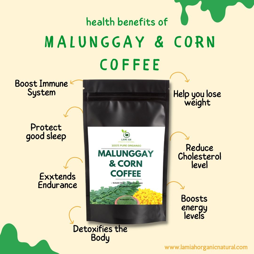 LAMI AH 100 Pure Organic Malunggay & Corn Coffee 100g, Food & Drinks