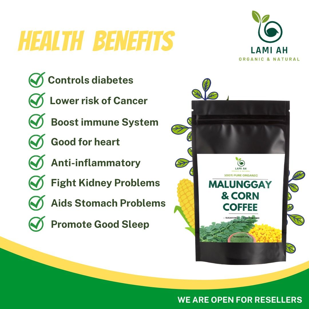 LAMI AH 100 Pure Organic Malunggay & Corn Coffee 100g, Food & Drinks