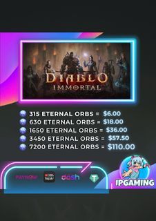 [SG ACCOUNTS][INSTANT] Cheapest Diablo Immortal Eternal Orbs Top Up |  Available 24/7 | Instant Delivery | Authorised Reseller