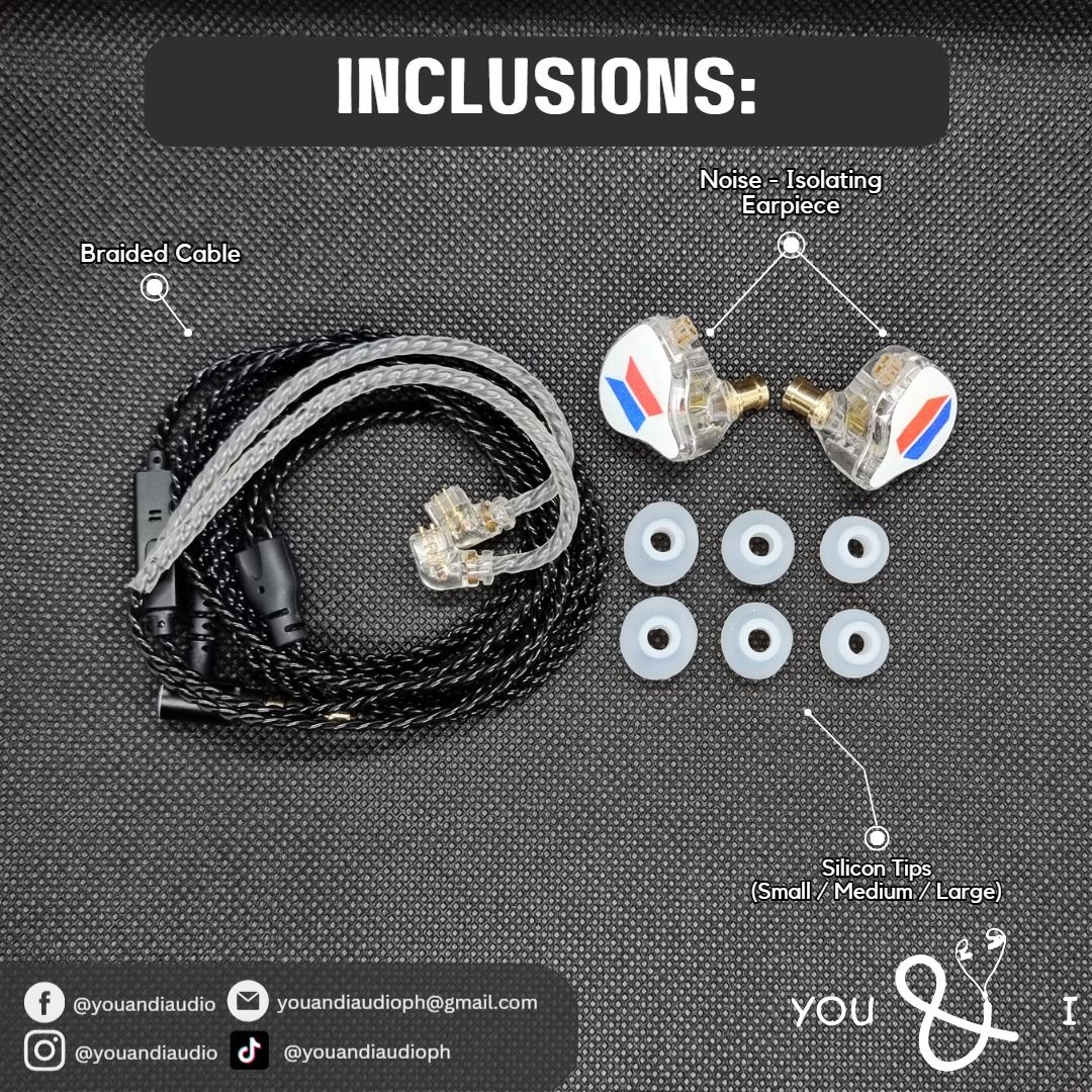LIA (ITZY) iem (Category: Headphones & Headsets) located in Pasig City. Submitted by youandiaud58780 (Listing ID 1228545534, Image 2). Description: Upgrade your audio experience with our You and I In-Ear Earphones, featuring a unique design inspired by popular Kpop artists and groups. These earphones are crafted to mimic their on-stage monitor design for a stylish and authentic look. The earphones feature a dual magnetic dynamic driver inside a s