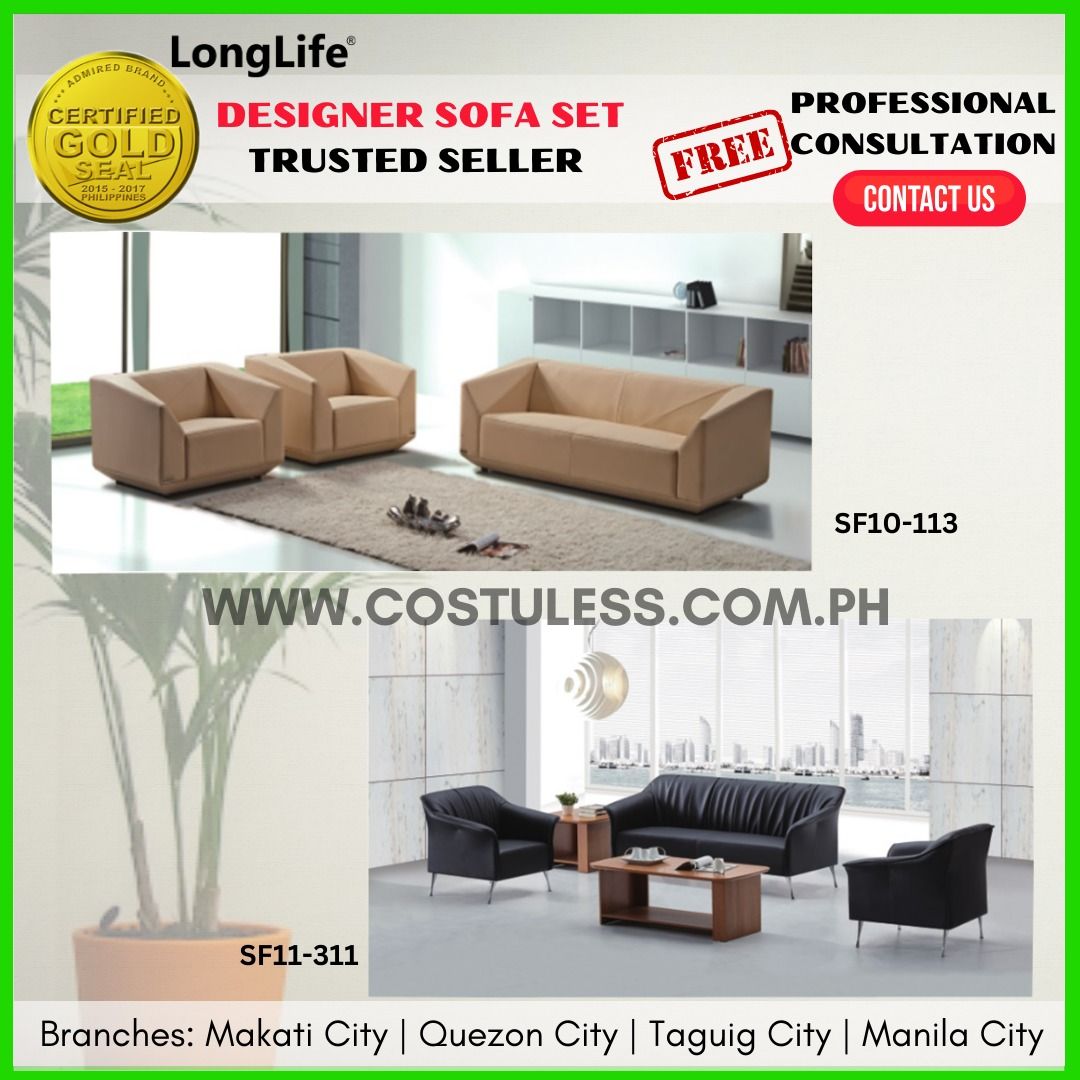 LONGLIFE Designer Inspired Sofa Set & Center table, Office Furniture