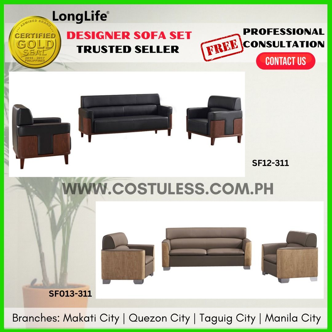 LONGLIFE Designer Inspired Sofa Set & Center table, Office Furniture