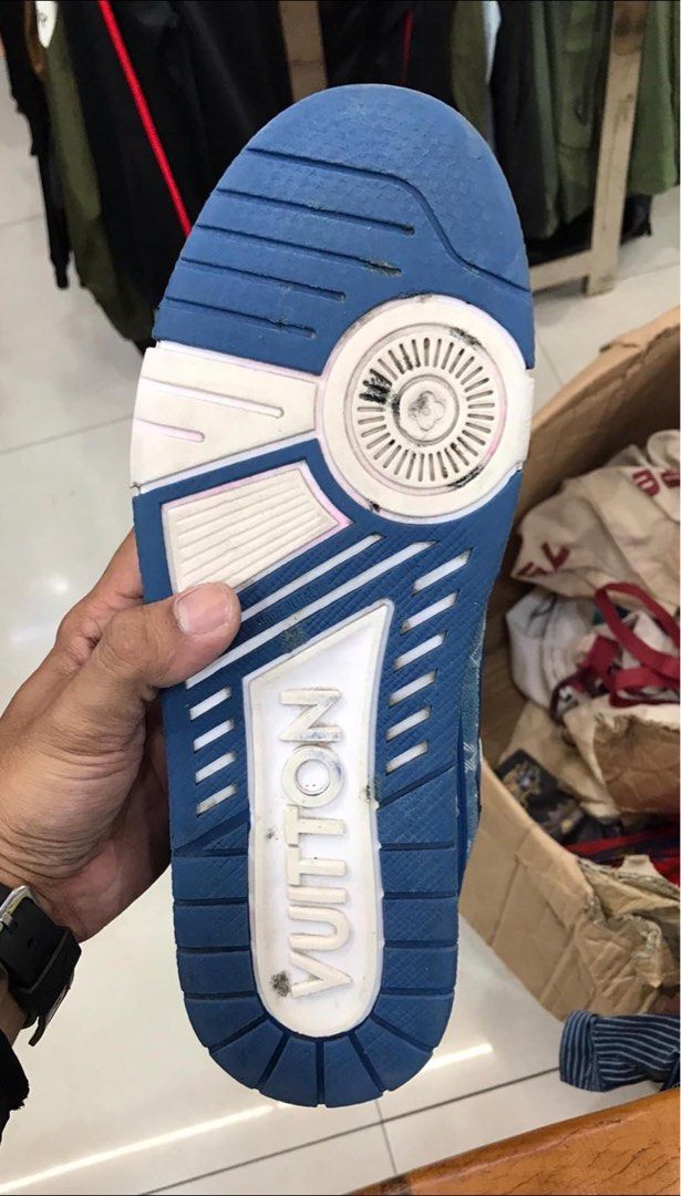 Louis Vuitton LV Trainer Monogram Denim White Blue – shoegamemanila