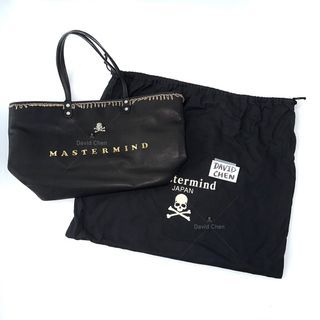 Mastermind Japan MMJ 13AW Isetan Limited 伊勢丹限定 Leather Tote Bag  黑色  手提袋      金屬   立體logo、鐵牌        純牛皮       三層入面有拉鏈