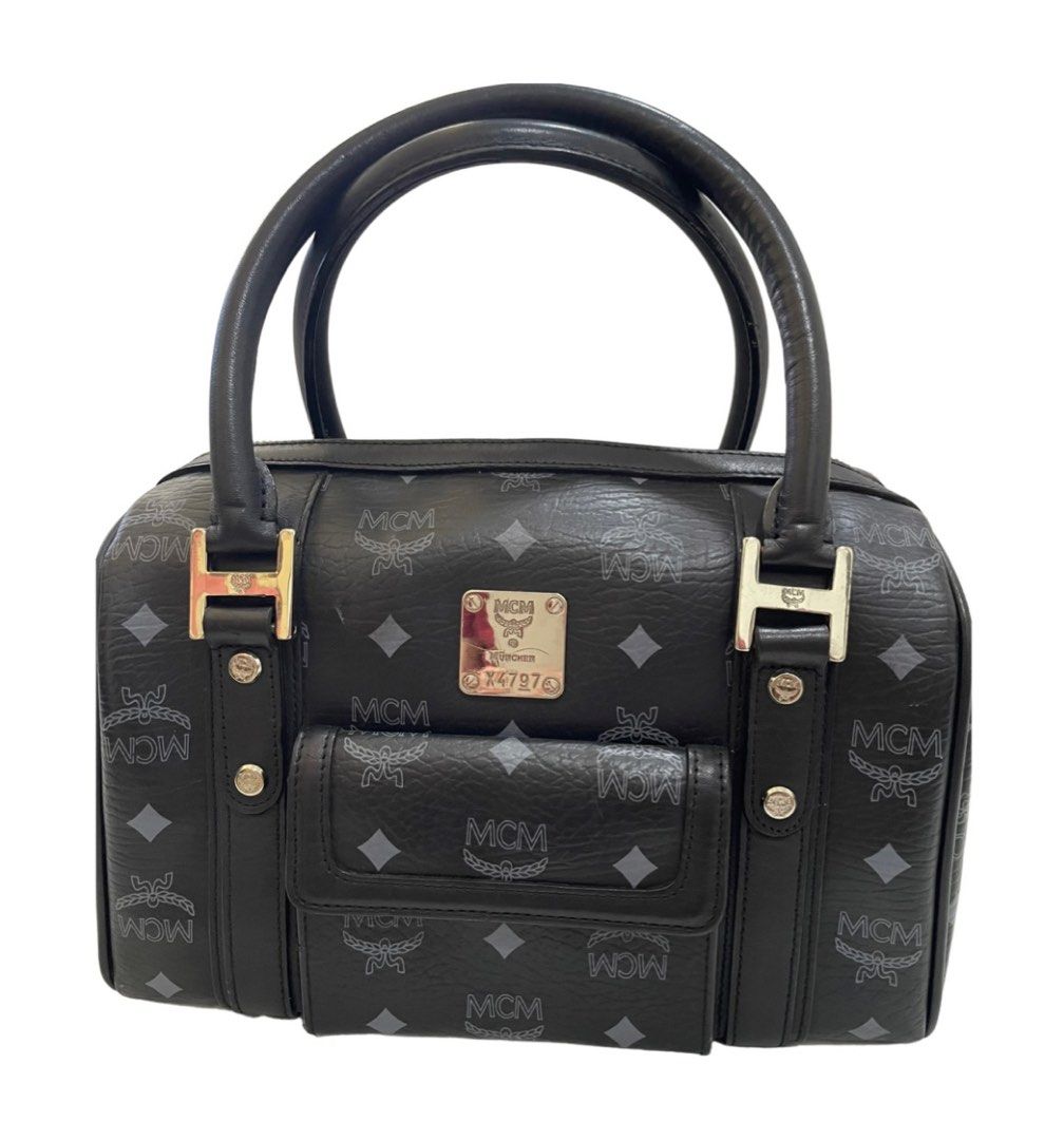 Mcm black boston bag online