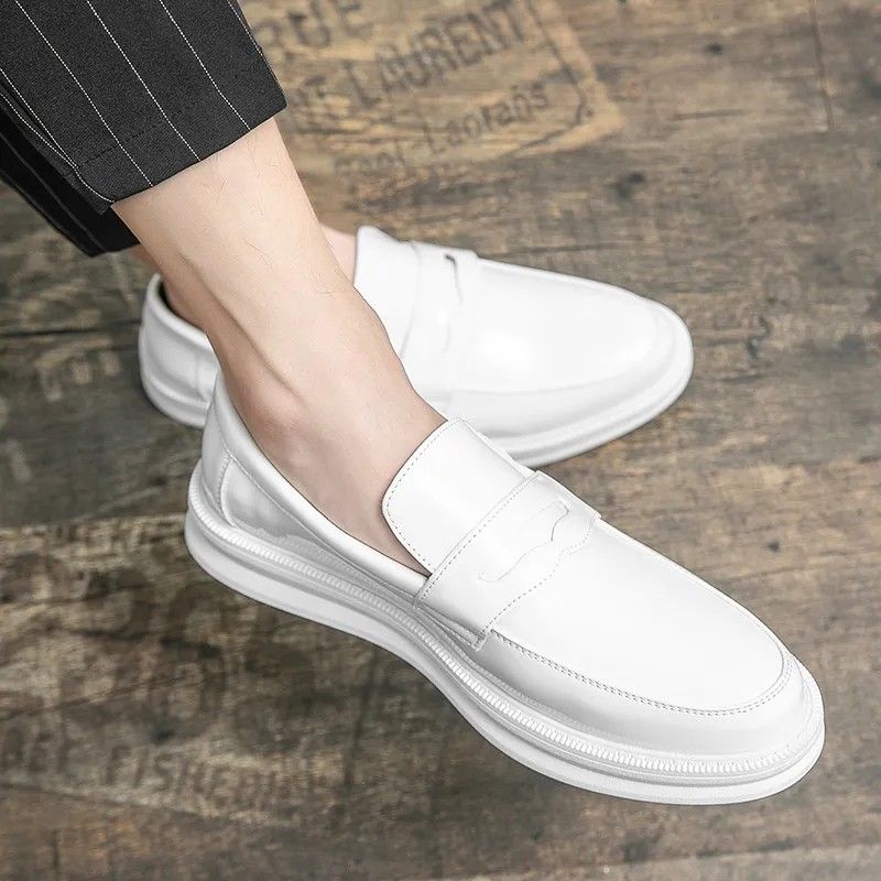 Men shoes shiny black shiny white shoe men Pu leather size 38 45