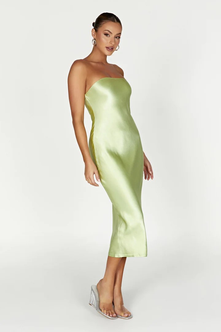 green emerald velvet dress Elaine Chiffon Beaded Maxi Dress / Green | Meshki main image 1