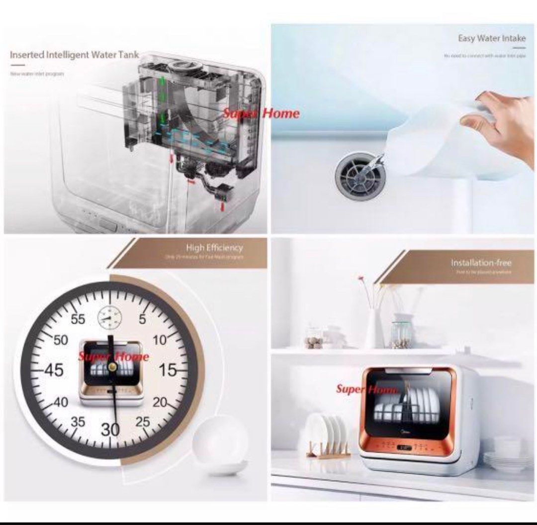 Midea Counter Top Dishwasher MDW2601, TV & Home Appliances, Other Home