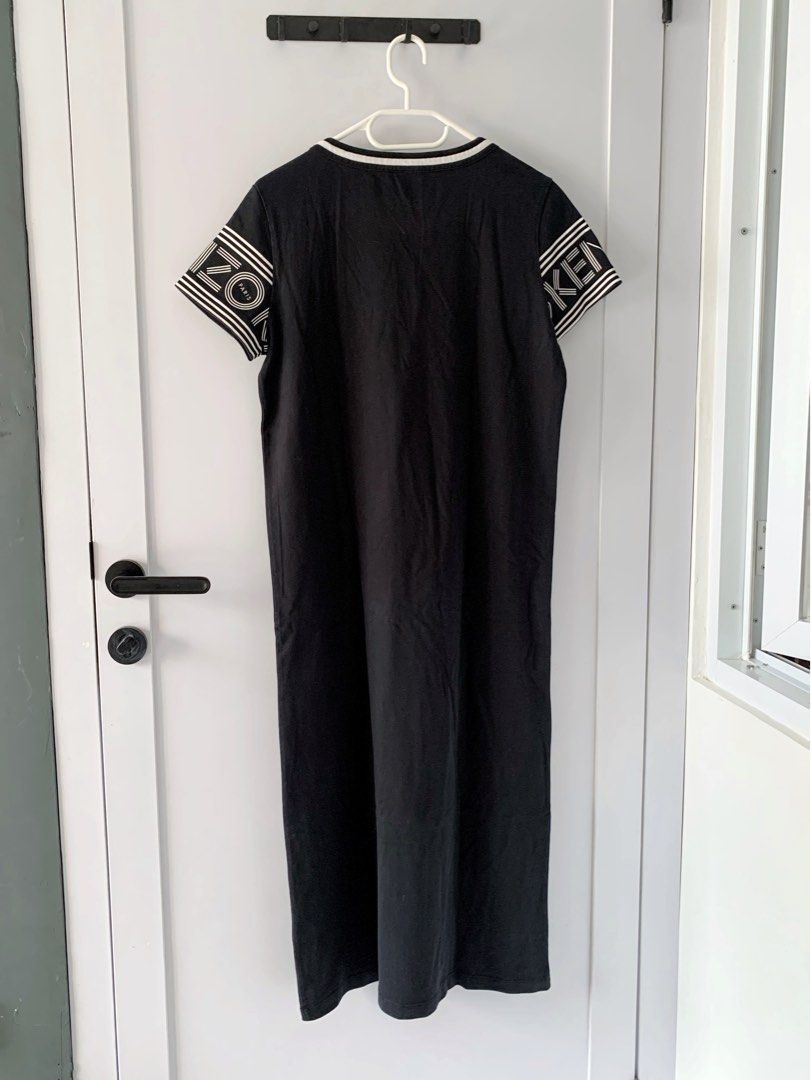 Kenzo black midi sport t-shirt dress online