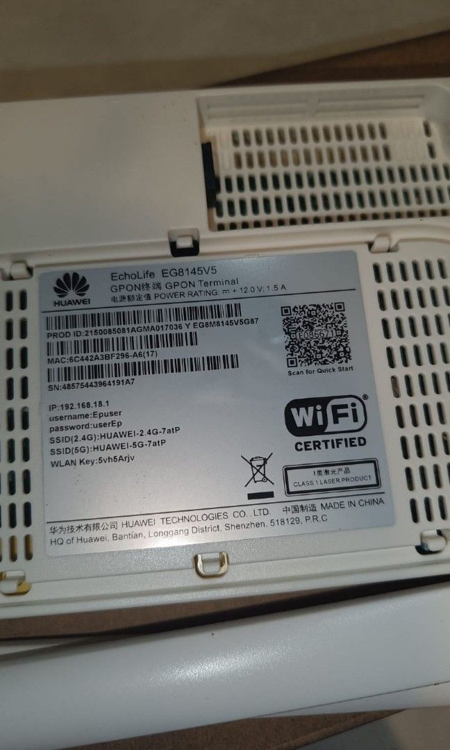 Modem Huawei EchoLife EG8145V5, Elektronik, Bagian Komputer & Aksesoris