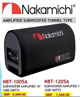 Nakamichi Powered Amplified high power loud subwoofer nbt-105a nbt-1205a nbs 210a