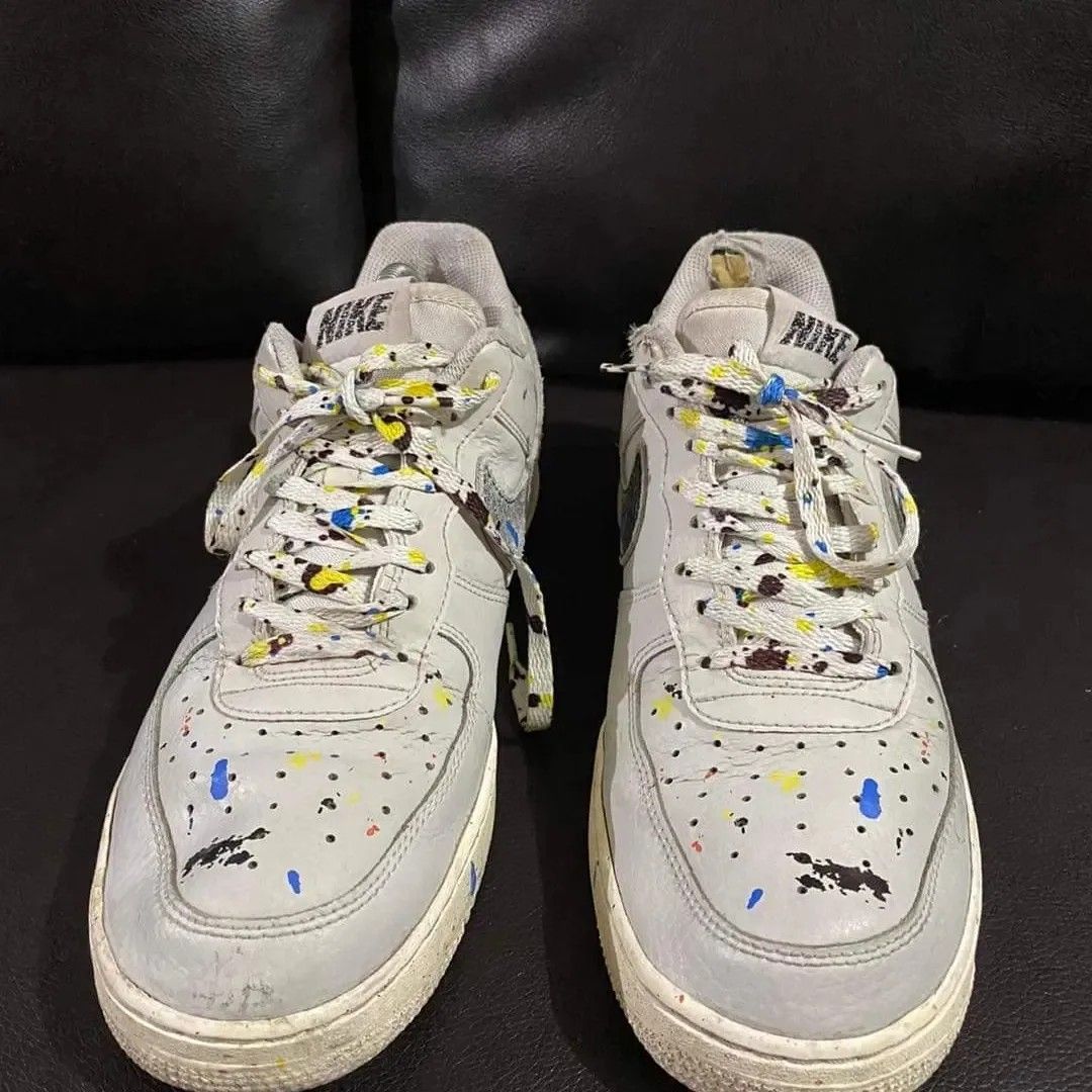 NIKE AF1 PAINT SPLATTER LIGHT BONE, Men's Fashion, Footwear, Sneakers