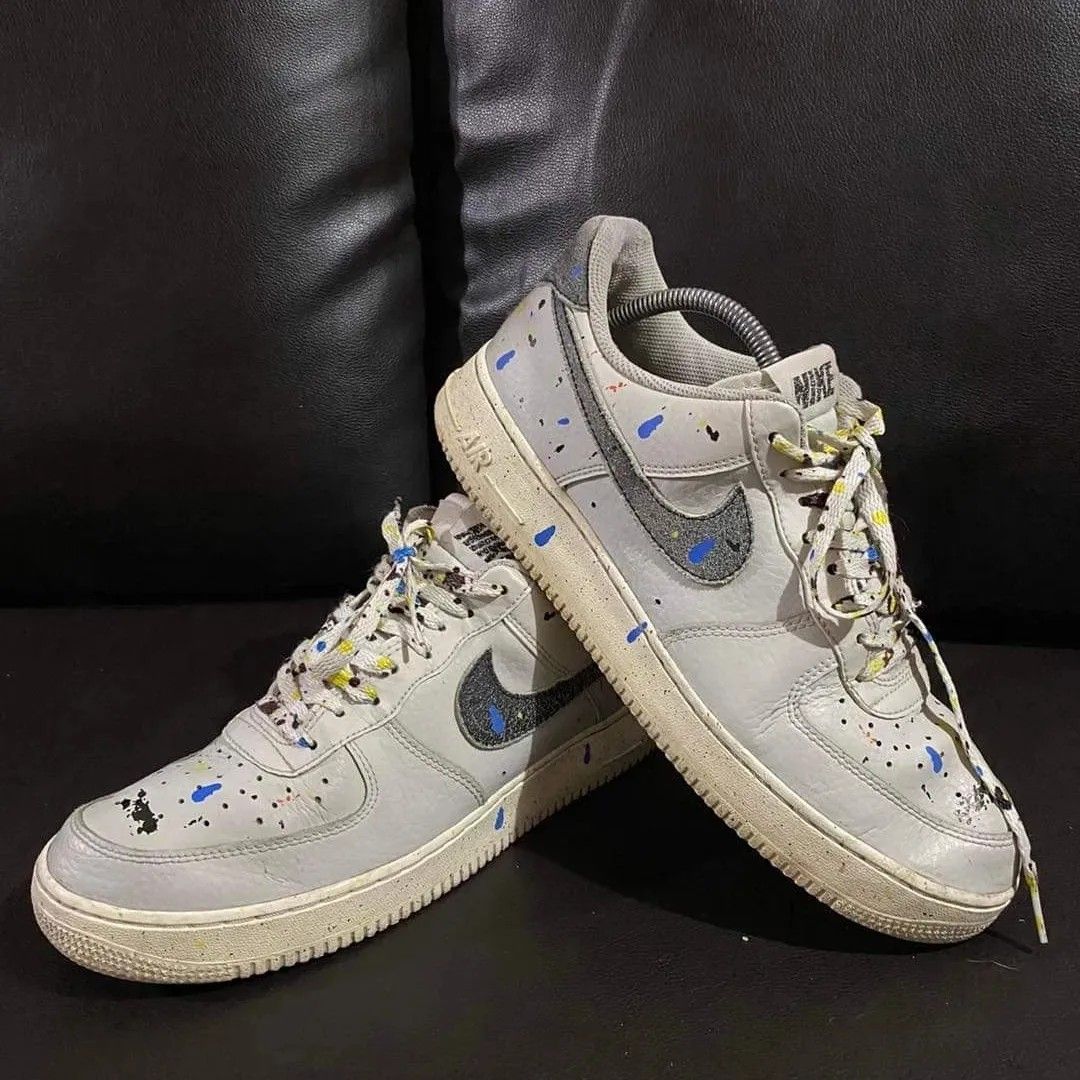 NIKE AF1 PAINT SPLATTER LIGHT BONE, Men's Fashion, Footwear, Sneakers
