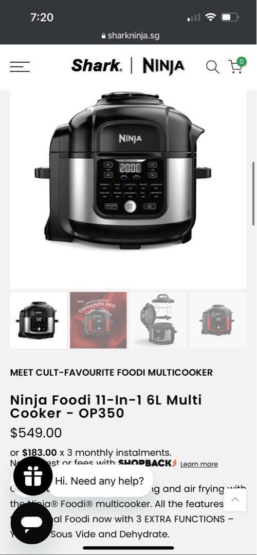Ninja Foodi OP350 11in1, TV & Home Appliances, Kitchen Appliances