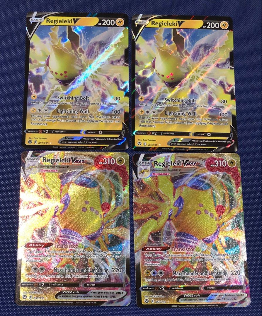Pokmon tcg regieleki V & vmax set, Hobbies & Toys, Toys & Games on  Carousell
