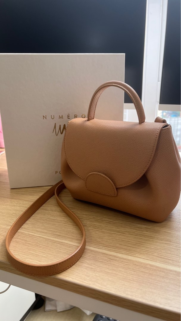 Polene numero uno nano tan textured leather, Luxury, Bags & Wallets