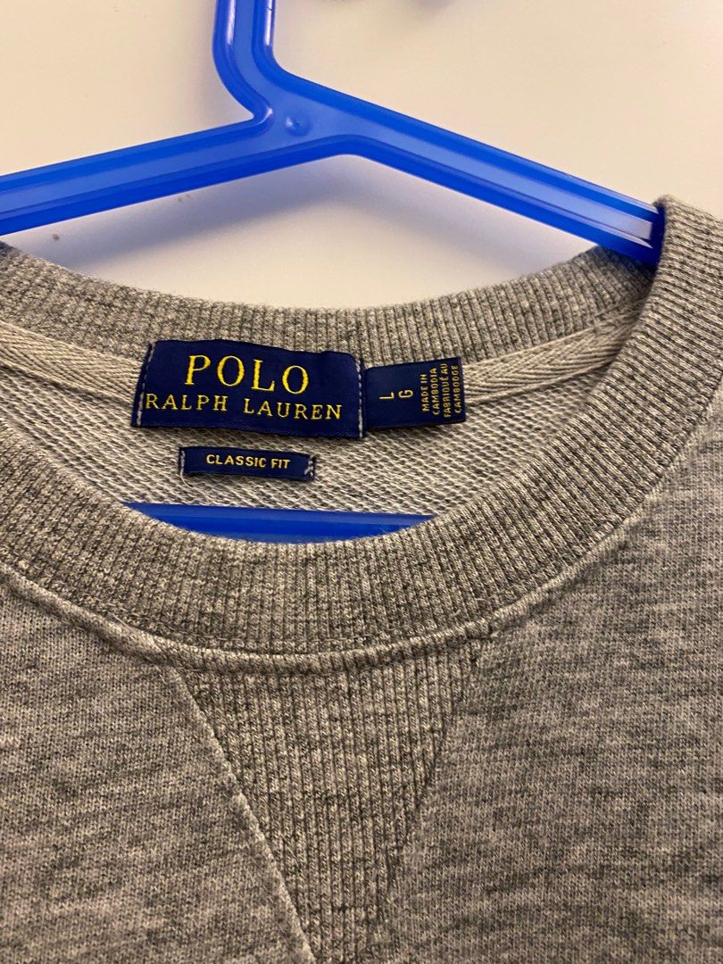 Ralph lauren teddy on sale bear sweater grey