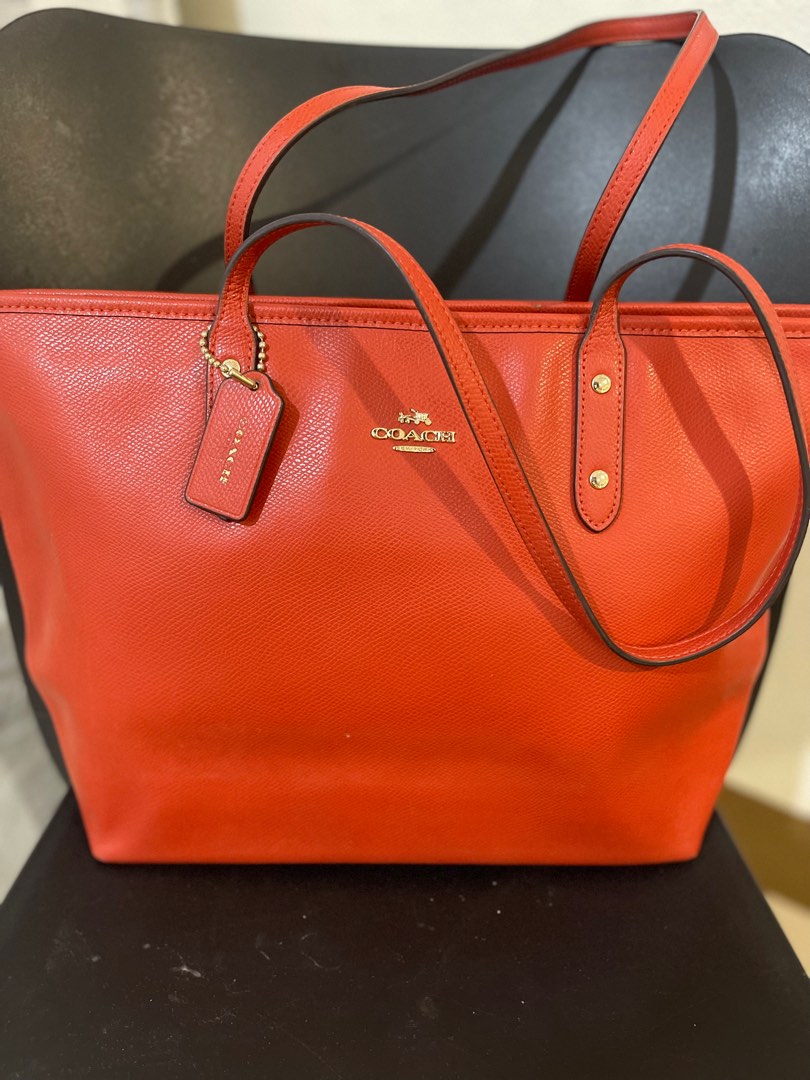 Orange coach shop tote