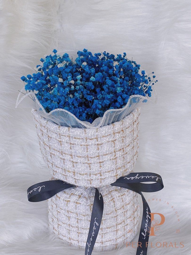 Preserved Baby Breath Bouquet / Blue preserved Baby Breath Flower