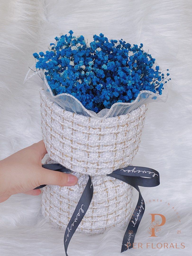 Preserved Baby Breath Bouquet / Blue preserved Baby Breath Flower