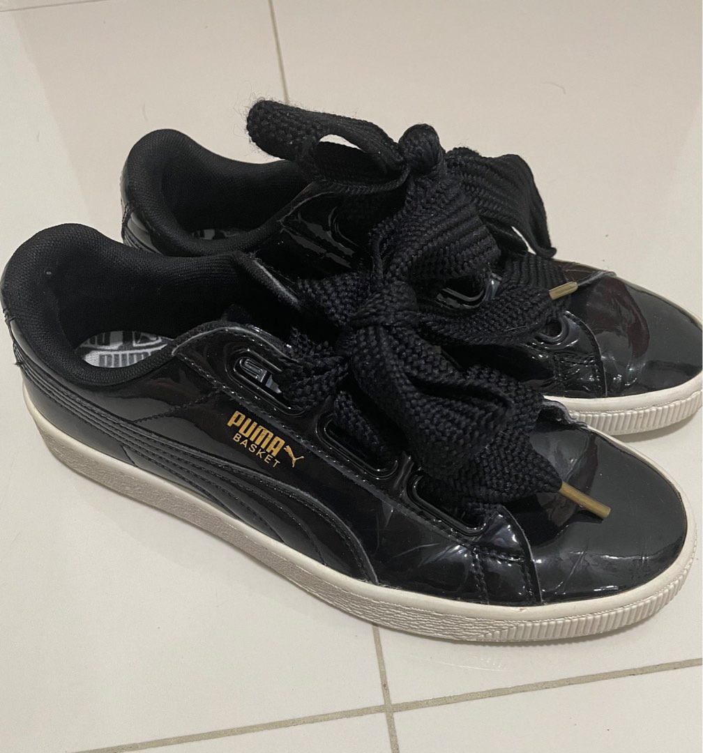 Puma Basket Heart Patent black