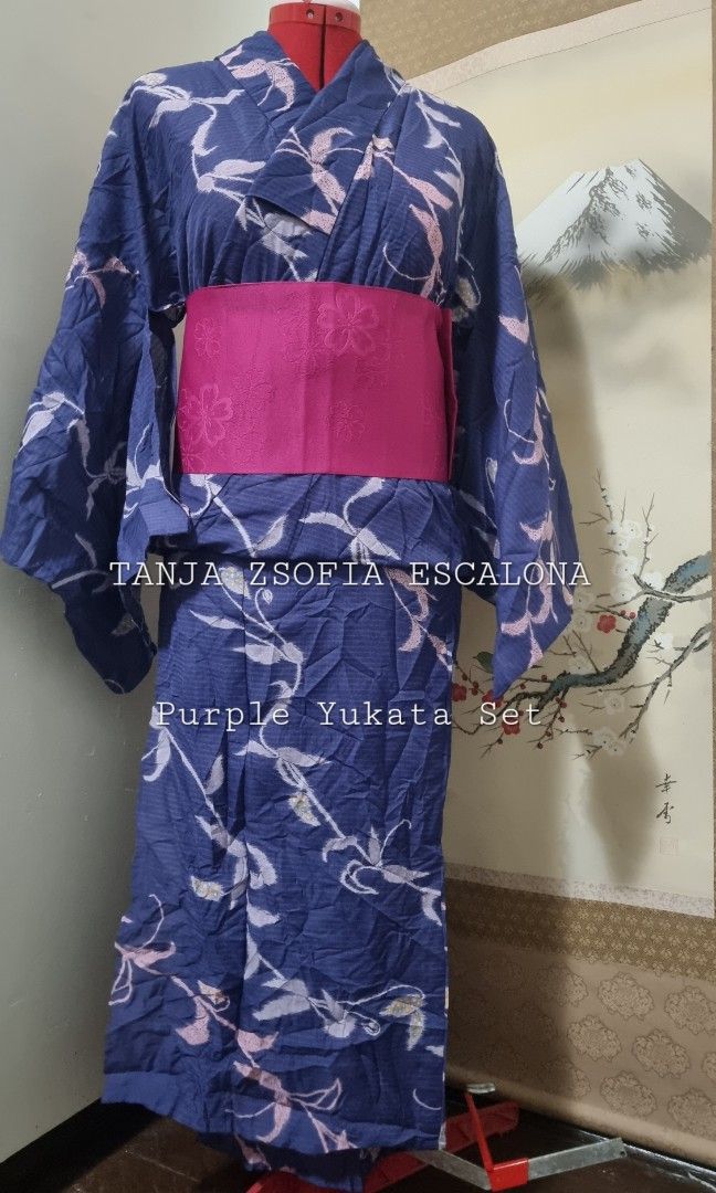Purple Yukata Set on Carousell