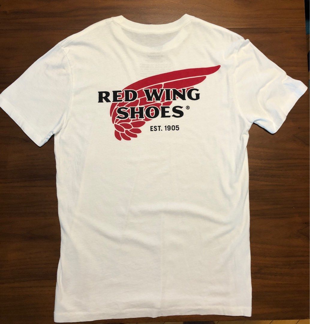 red wings white tee, 男裝, 上身及套裝, T-shirt、恤衫、有領衫- Carousell