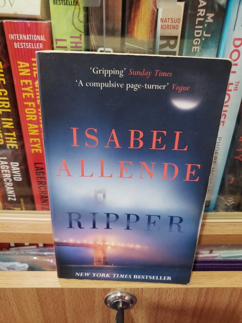 Ripper by Isabel Allende (Category: Storybooks) located in Malolos. Submitted by purplereader (Listing ID 1228525964, Image 1). Description: Ripper Isabel Allende ✅MMPB ✅GC, with tanning and foxing 🐼Php 65 💰MOP: ⏩COD for meet up transactions ⏩Gcash if via courier ⏩Shopee (plus 7.5% on book price) 📦MOD (buyer will shoulder sf): ⏩Meet up if Malolos area (preferred) ⏩J&T (direct, sf must be paid via gcash before shipment) ⏩Can do shopee checkout 