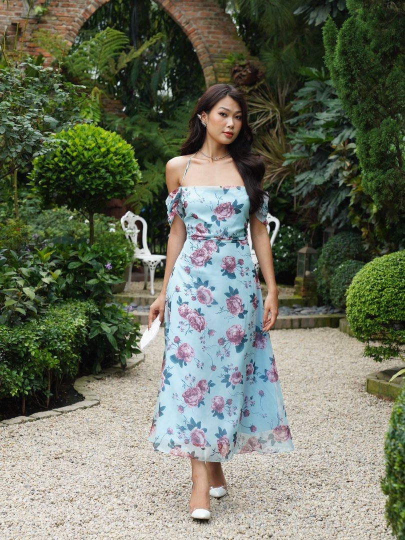 Rose Floral Maxi Dress maxi dress long dress halter dress