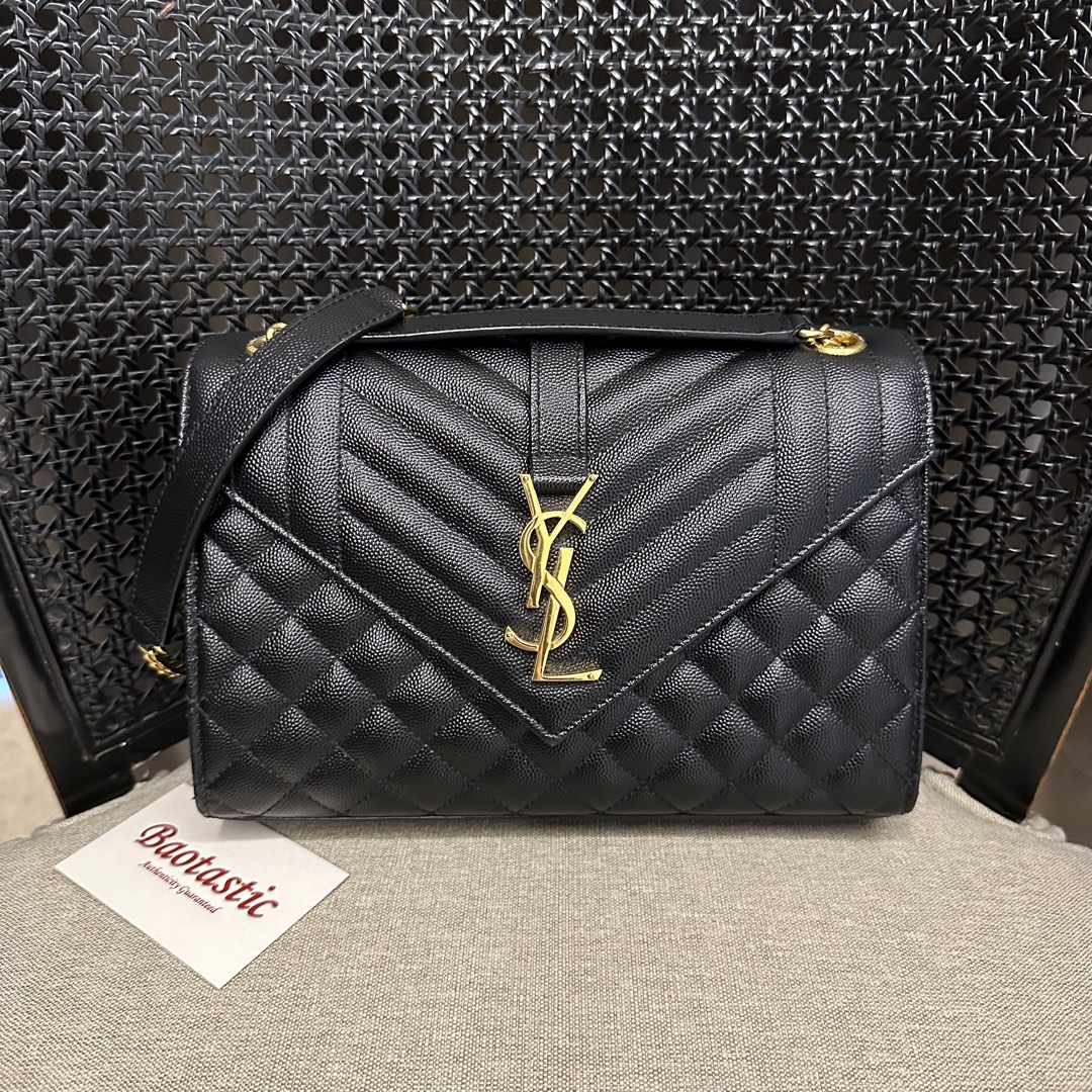 Saint Laurent YSL Envelope Bag Large Beige SHE, Luxury, Bags & Wallets on  Carousell
