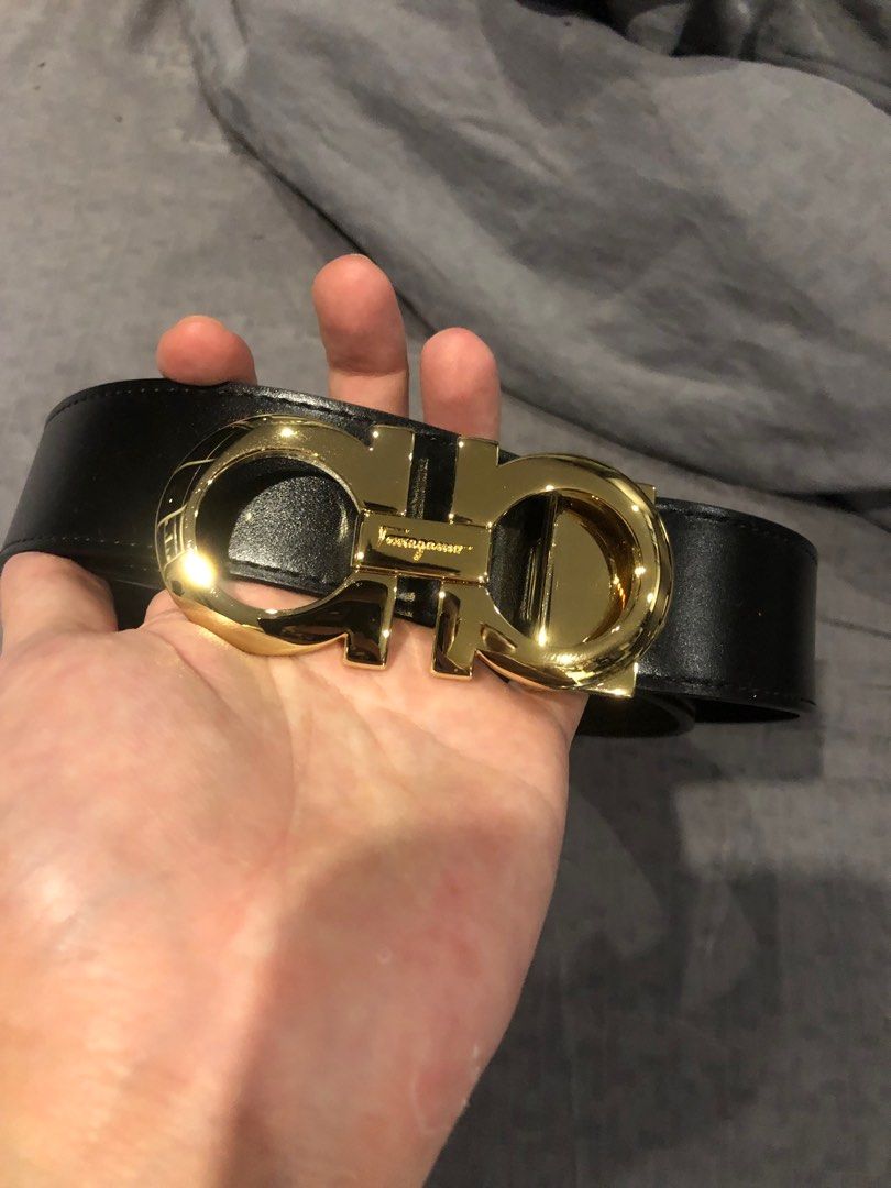 salvatore ferragamo gold belt