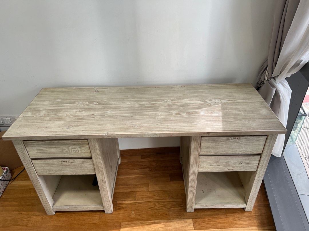 Solid oak wood desk study table, Furniture & Home Living, Furniture