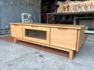 Solid wood tv rack with drawers  48L x 17W x 15H inches In good condition